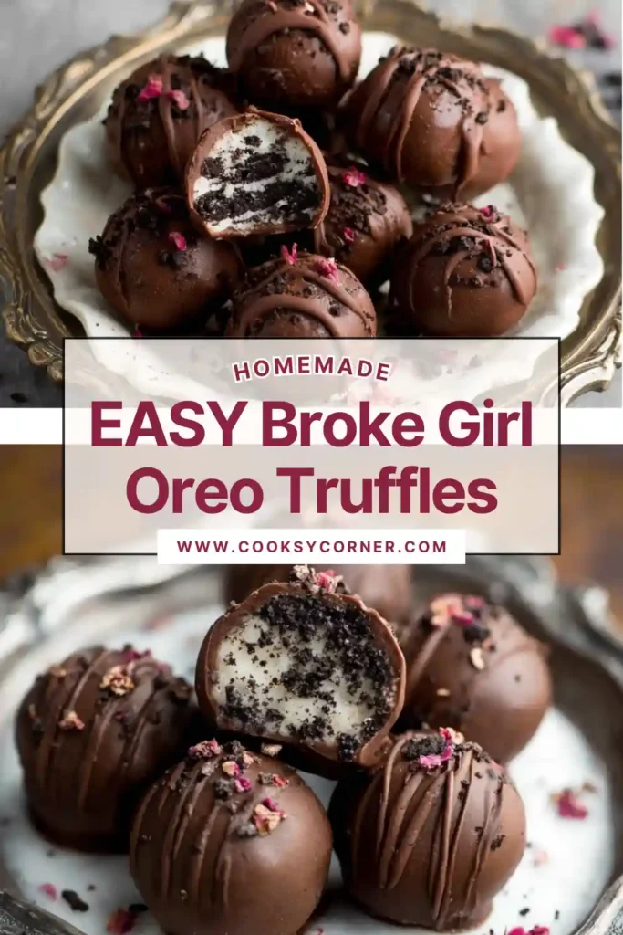 Homemade Oreo truffles arranged on parchment paper with chocolate coating and crumb topping. The texture looks creamy and indulgent.