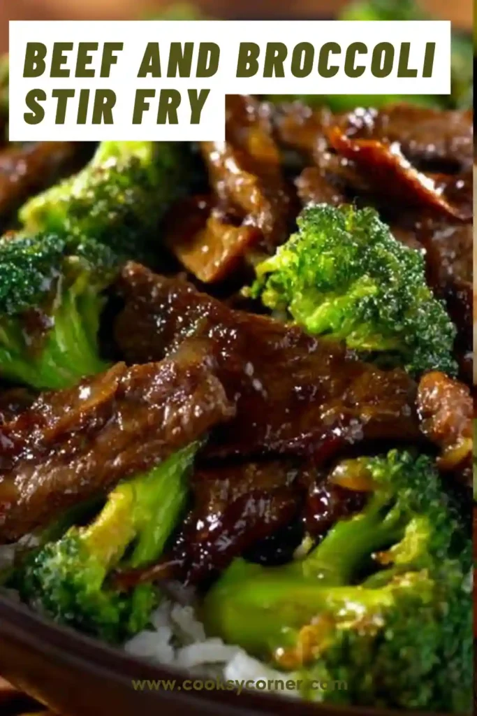 Homemade beef and broccoli stir fry in a pan with rich savory sauce coating the beef and vegetables.