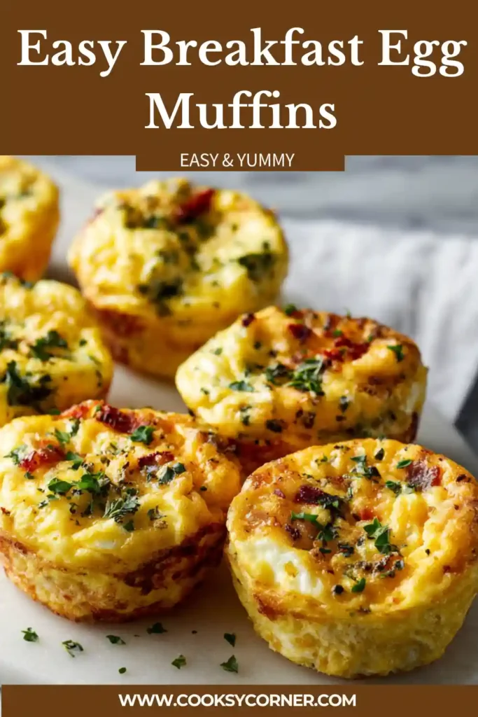 Freshly baked Easy Breakfast Egg Muffins in a muffin tin with colorful peppers and melted cheese. A healthy and protein-rich breakfast option.