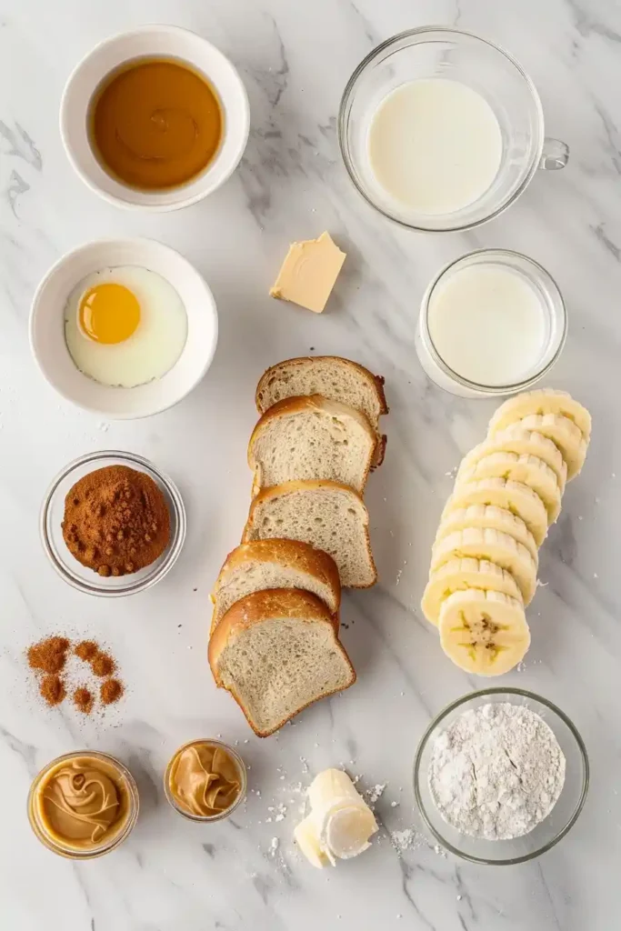 Crispy French toast roll ups with peanut butter and banana on a plate.