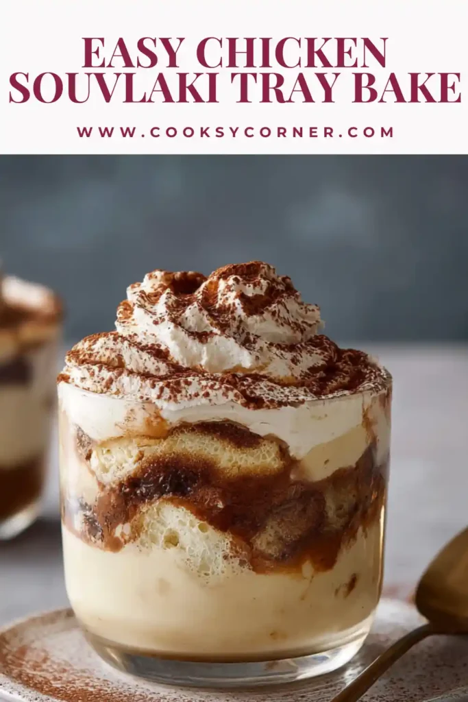 Italian tiramisu affogato dessert featuring soft sponge, mascarpone topping, and cocoa dusting.