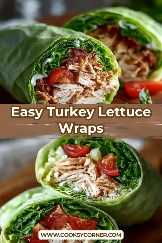 Homemade turkey lettuce wraps arranged neatly with visible layers of turkey, cheese, and vegetables.