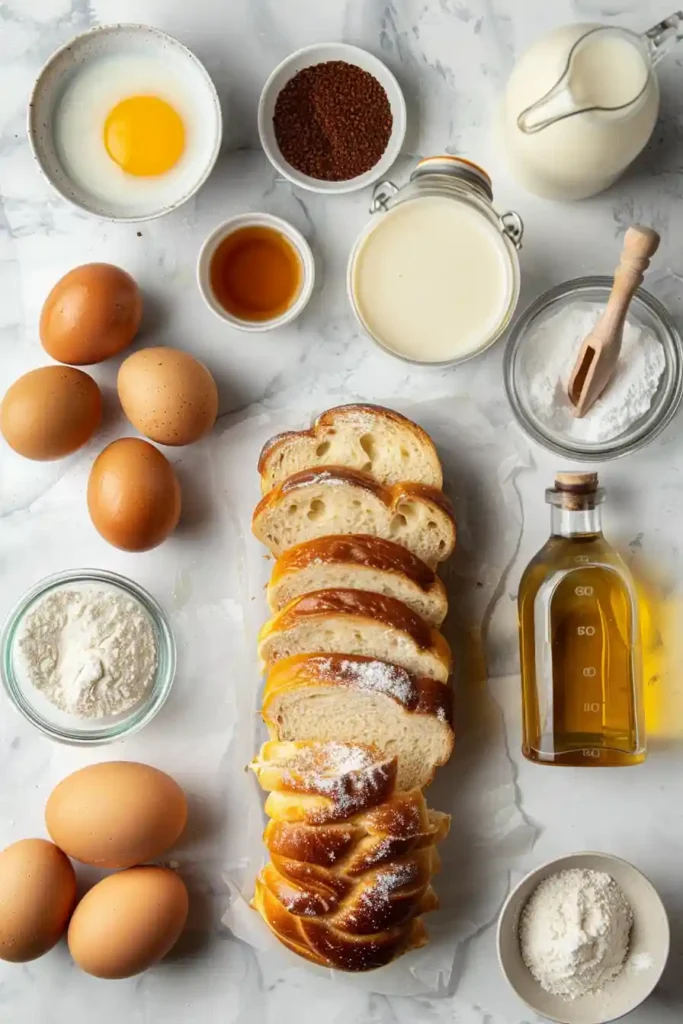 Crispy fried French toast sticks arranged neatly with a dusting of powdered sugar.