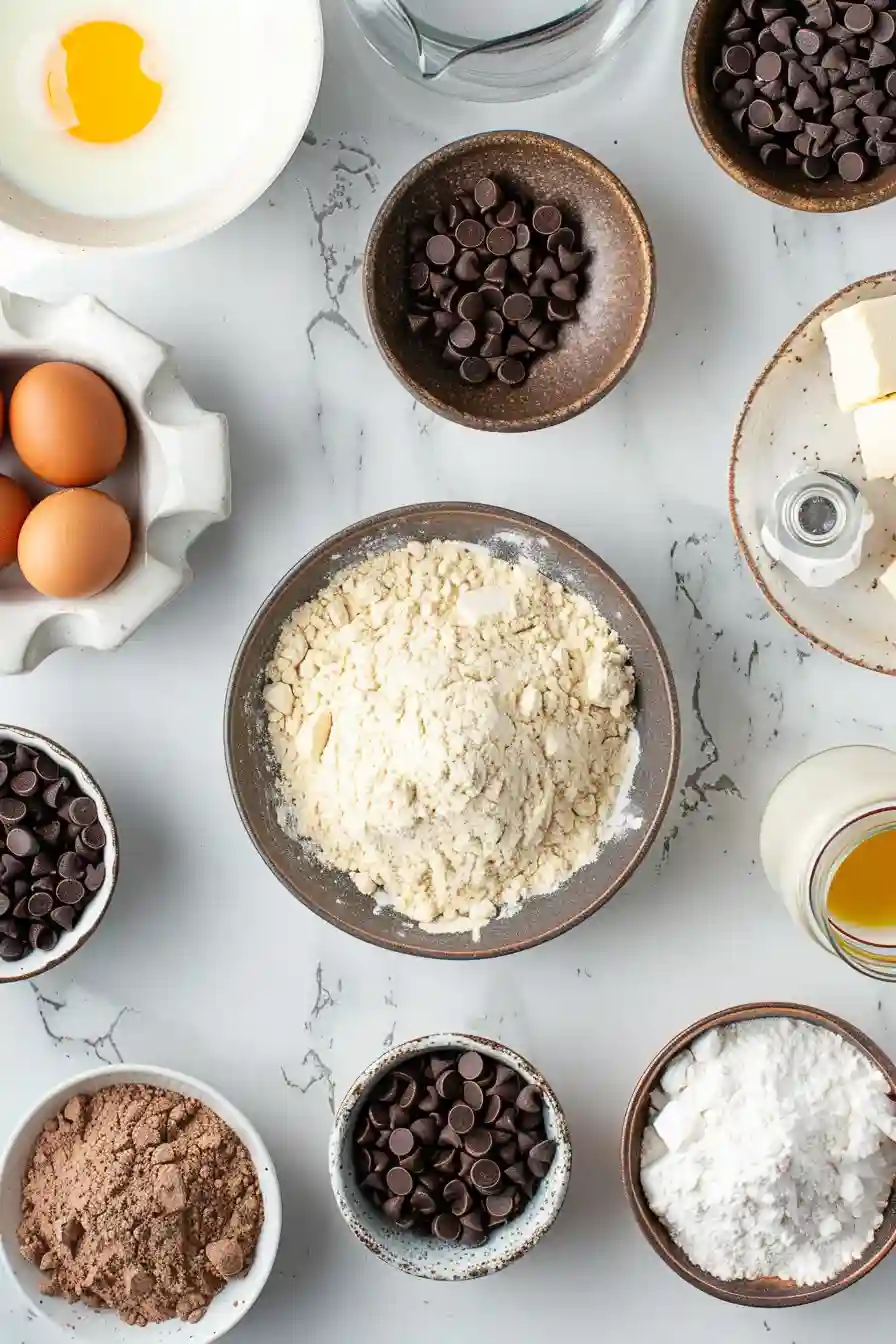 Large chewy chocolate chip cookies fresh from the oven with golden edges.