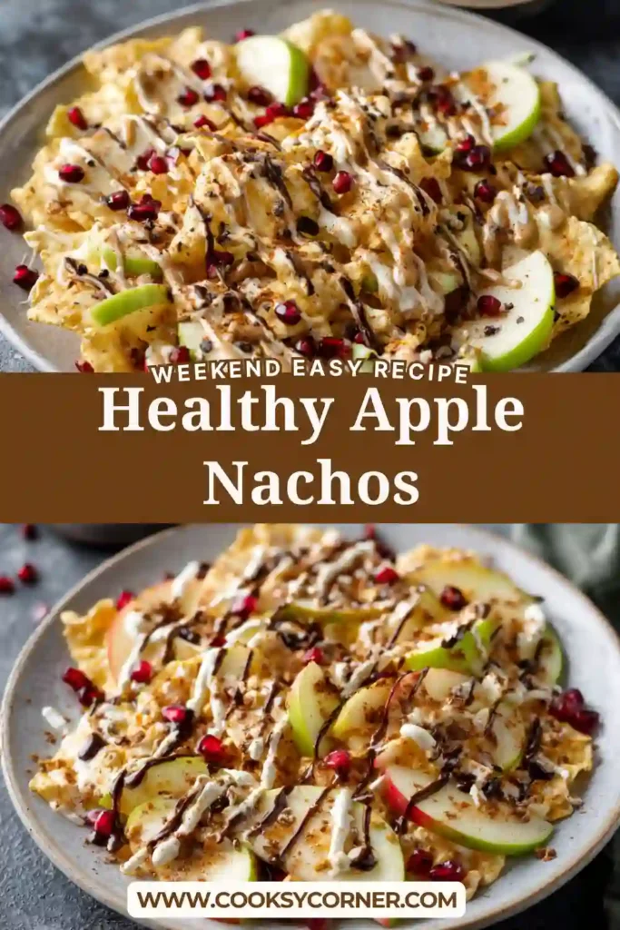 Close-up of apple slices topped with coconut and almonds. Easy healthy dessert.