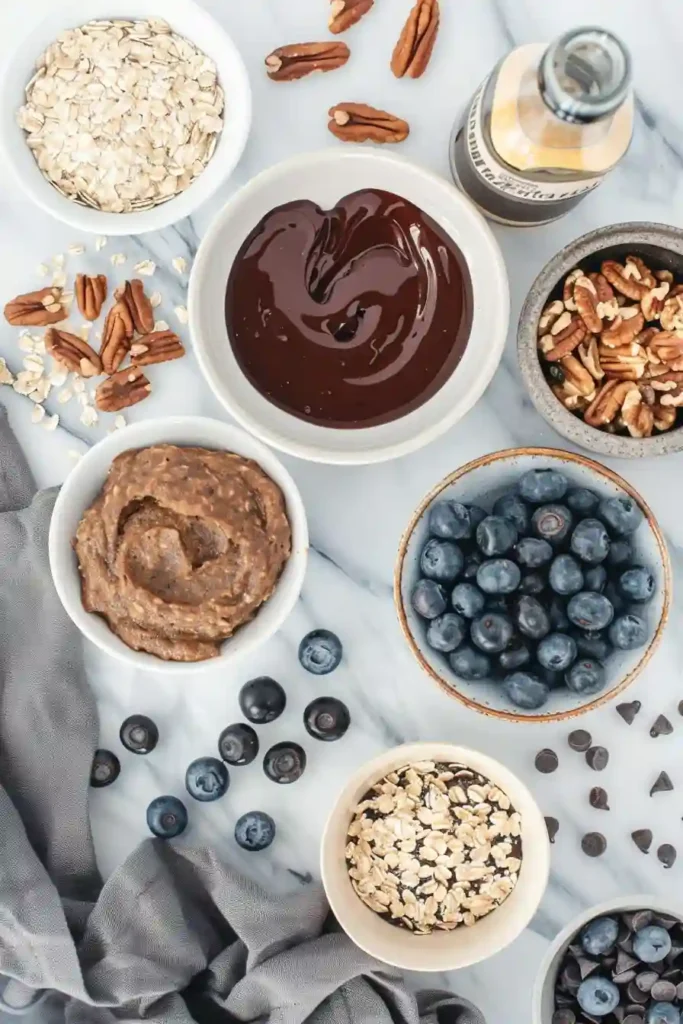 Close-up of moist banana oat muffins with natural texture.