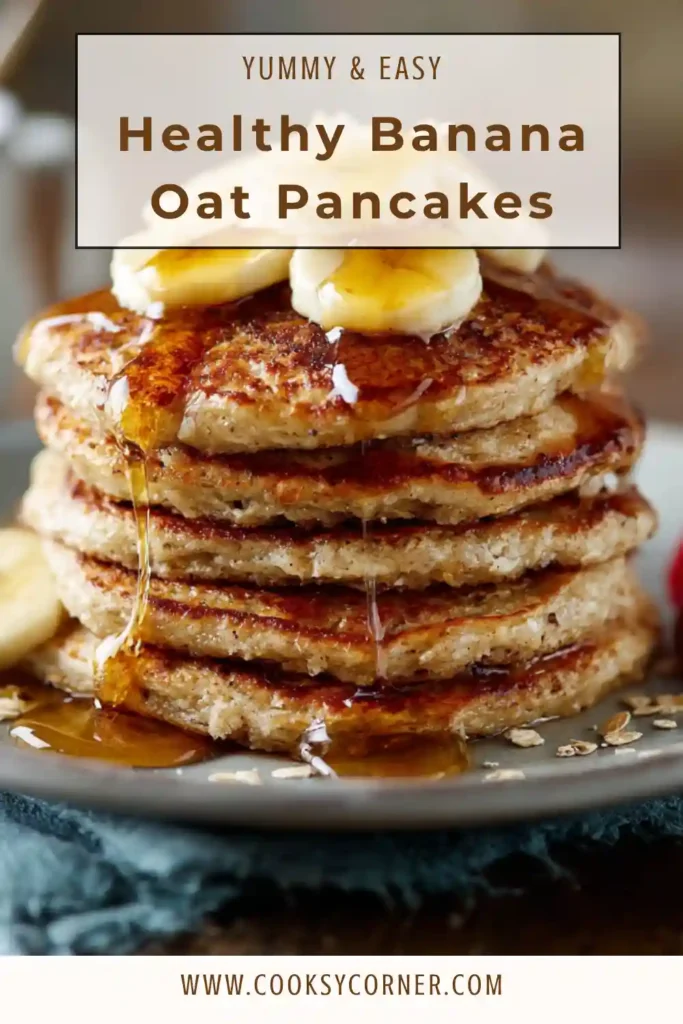 Flourless pancakes made with oats and bananas on a plate.
