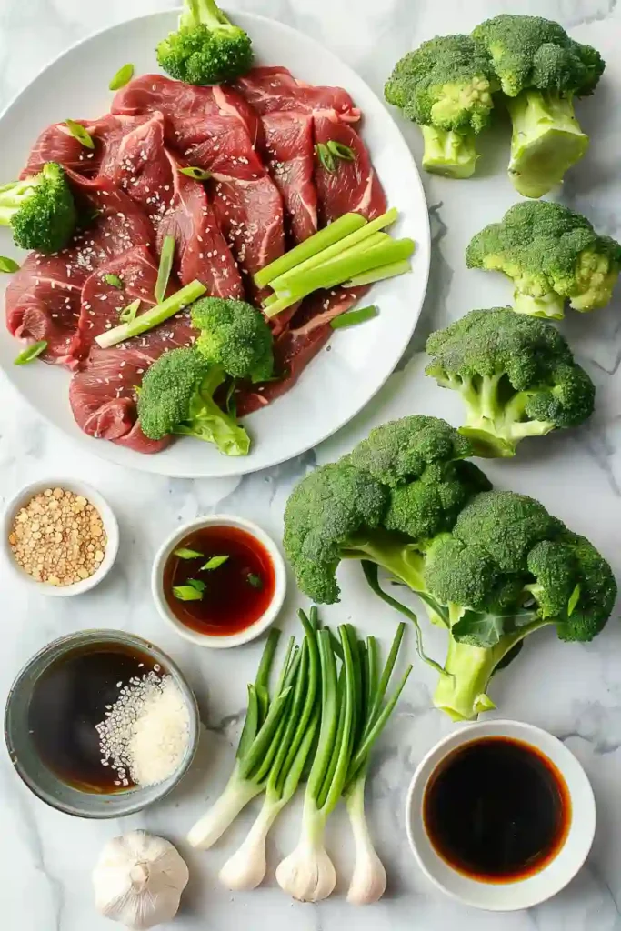 Quick beef and broccoli dish cooked in a skillet.