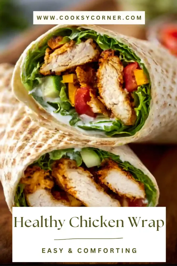 Homemade healthy chicken wrap served with lime wedges and fresh ingredients on a wooden board.