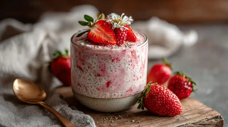High Protein Strawberry Overnight Oats