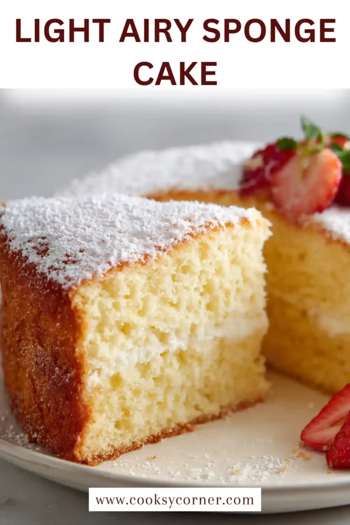 Elegant sponge cake decorated with whipped cream and berries on top, perfect for celebrations.