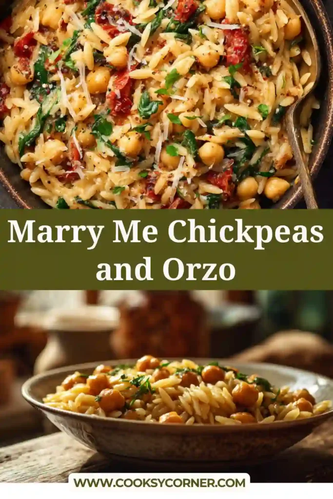 Creamy chickpea orzo served warm with fresh basil and grated Parmesan on top. A perfect one-pan vegetarian meal.