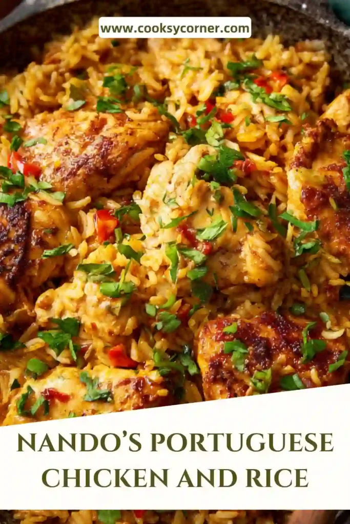 Portuguese style chicken rice with turmeric and colorful vegetables.