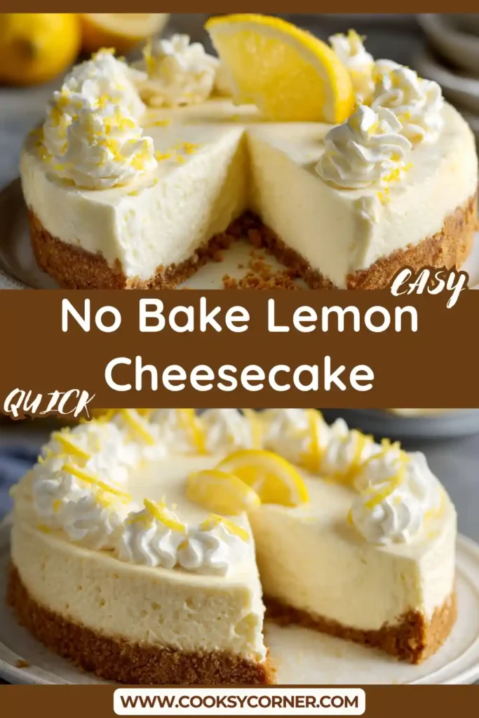 Creamy no bake cheesecake with lemon zest garnish.