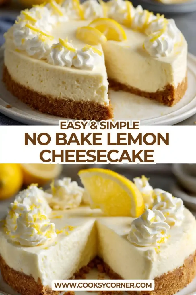 Smooth lemon cheesecake slice with bright citrus topping.
