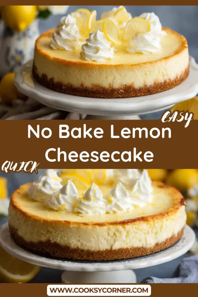 Smooth and creamy lemon cheesecake slice with a buttery crust and fresh citrus flavor.