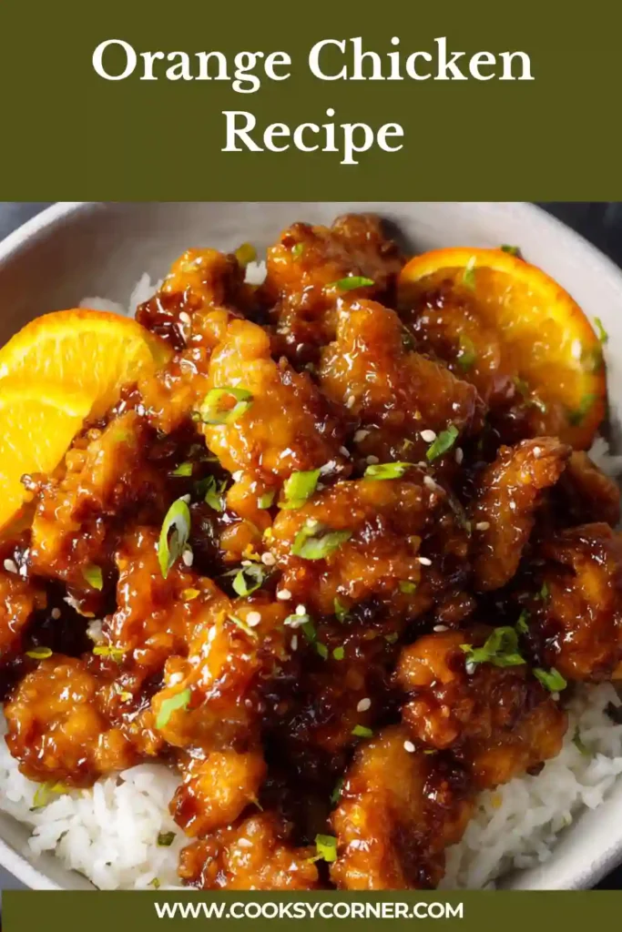 Close-up of homemade orange chicken showing crispy texture and thick orange glaze.