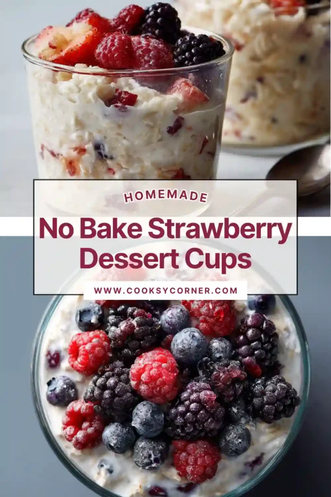 Close-up of overnight oats with frozen fruit and flaxseed, highlighting texture and fresh berry topping.