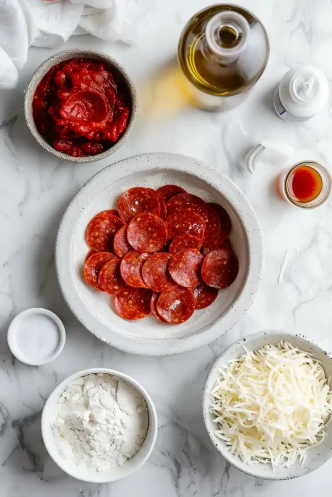 Bite-sized pizza muffins with gooey cheese and savory toppings.