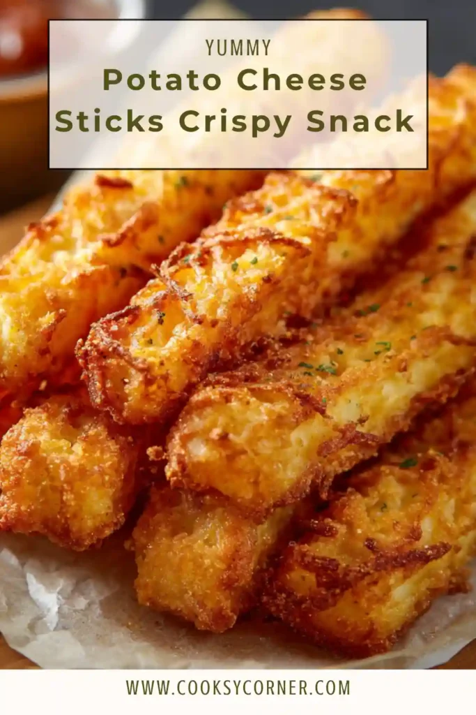 Crispy potato cheese sticks with golden crust and melted cheese inside.