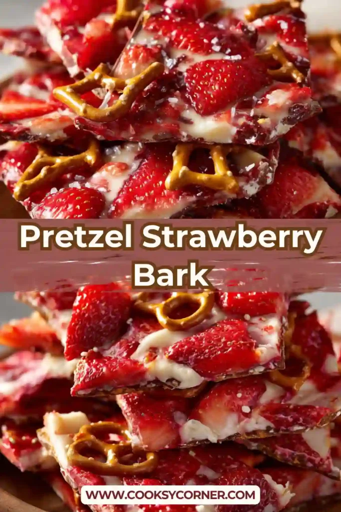 Homemade strawberry chocolate bark broken into pieces on parchment paper.