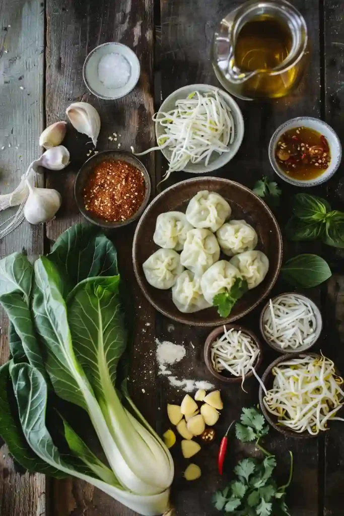 Homemade quick dumpling laksa served with lime wedges and fresh coriander.