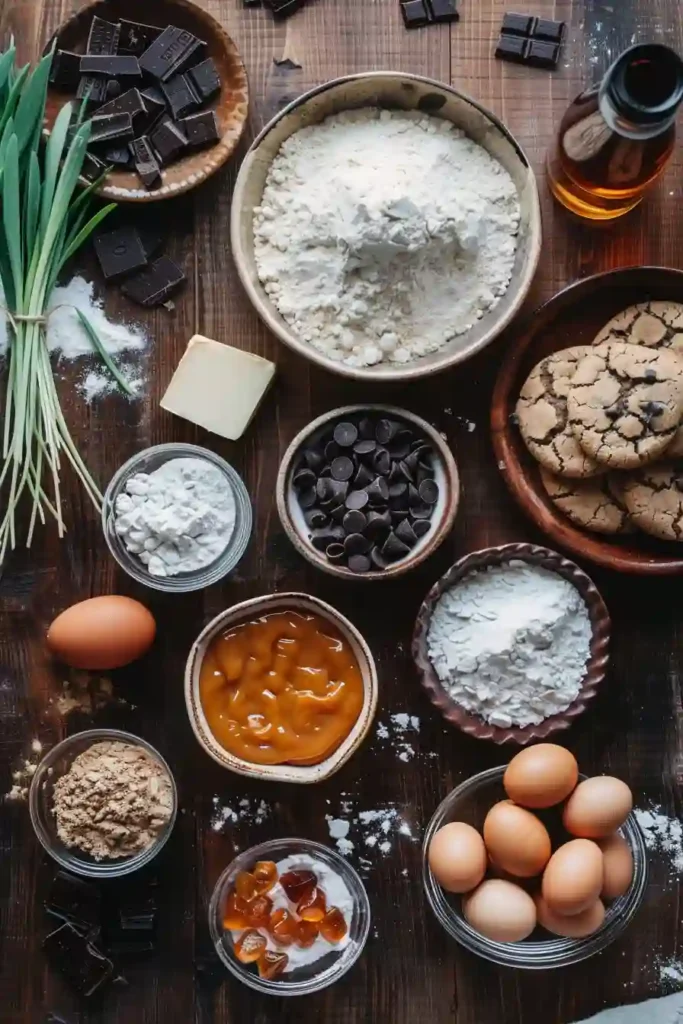 Freshly baked salted caramel cookies cooling on a rack with rich chocolate and caramel texture visible.