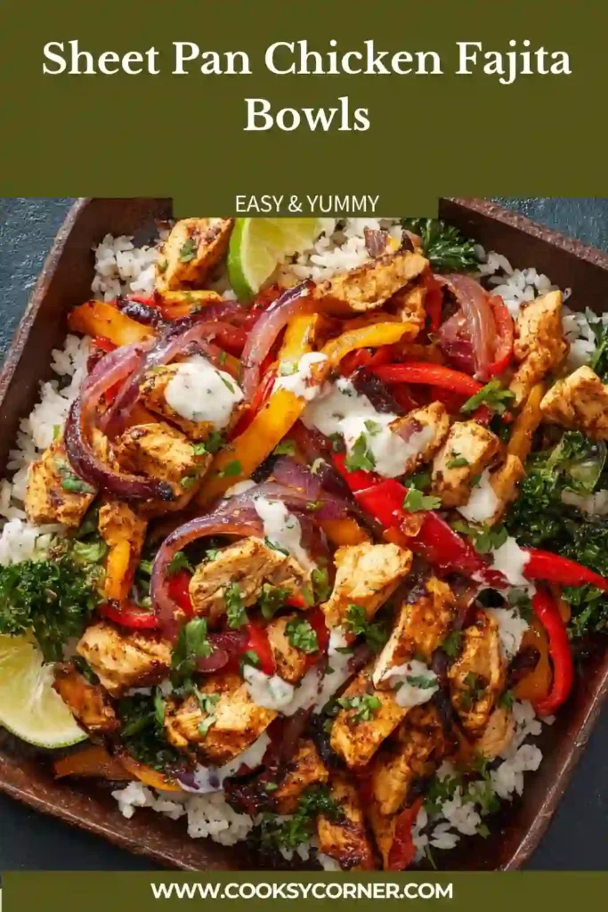 Roasted chicken and vegetables arranged in a bowl for a balanced fajita meal.