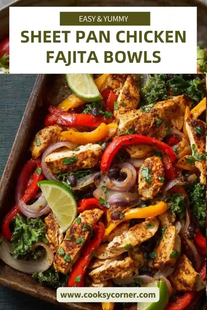 Close-up of chicken fajita bowl with black beans, peppers, and creamy dressing. Healthy and colorful meal.