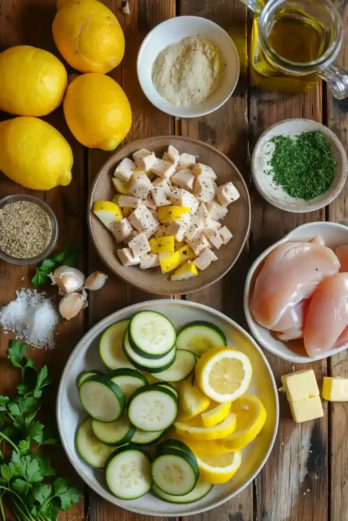 Juicy chicken with squash and zucchini in a skillet topped with parsley and parmesan.