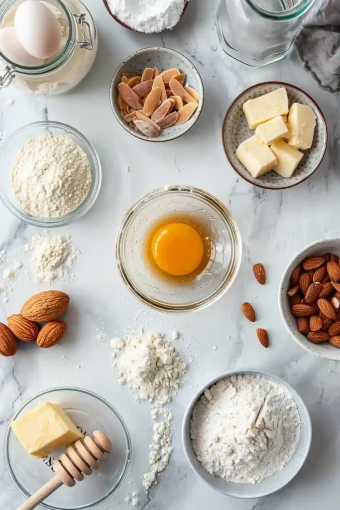 Moist almond cake infused with honey and topped with toasted almonds. Perfect tea cake.