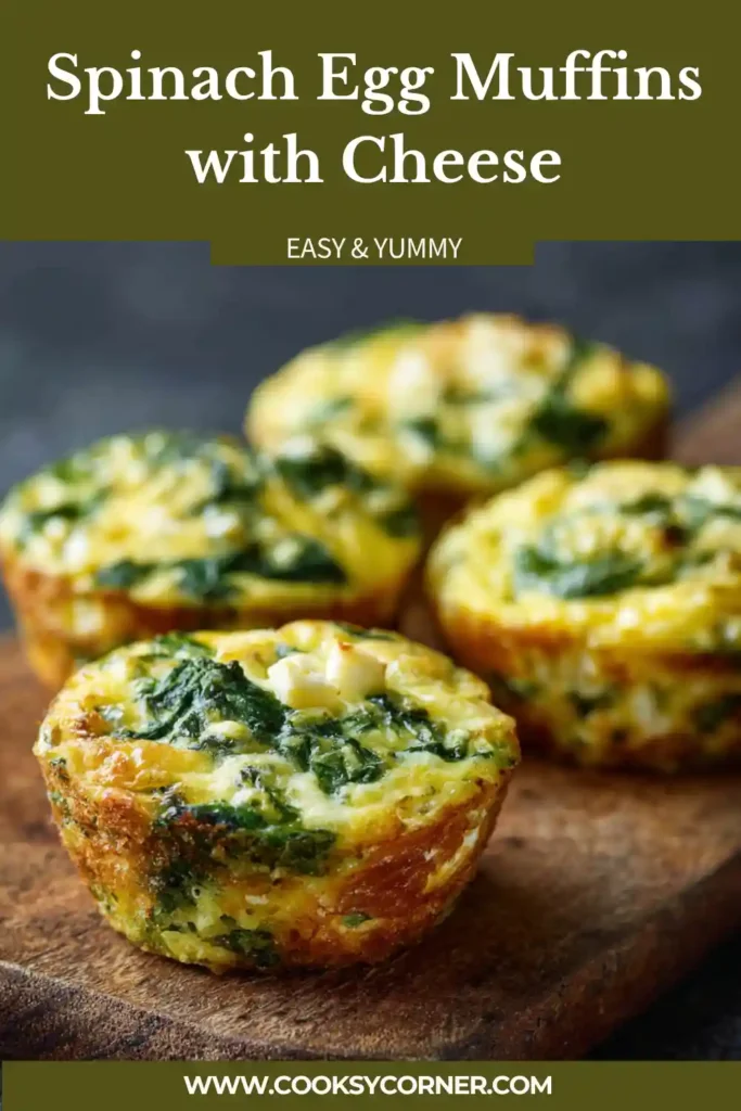 Healthy spinach egg muffins with parmesan cheese, freshly baked and served warm.
