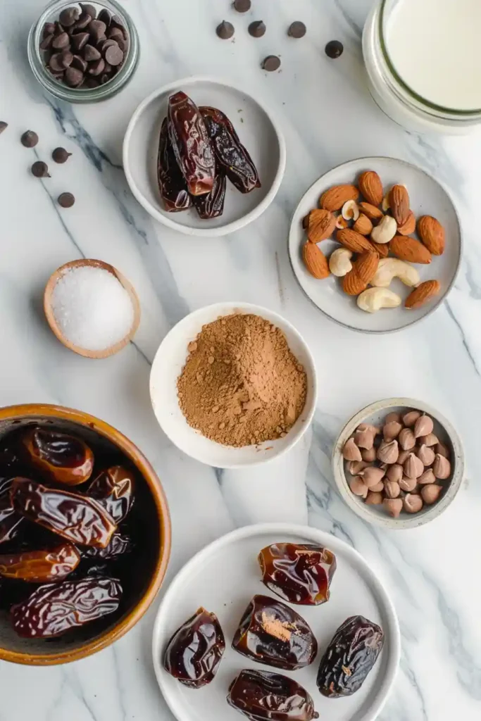 Healthy chocolate brownies made with dates and tahini, rich and moist.