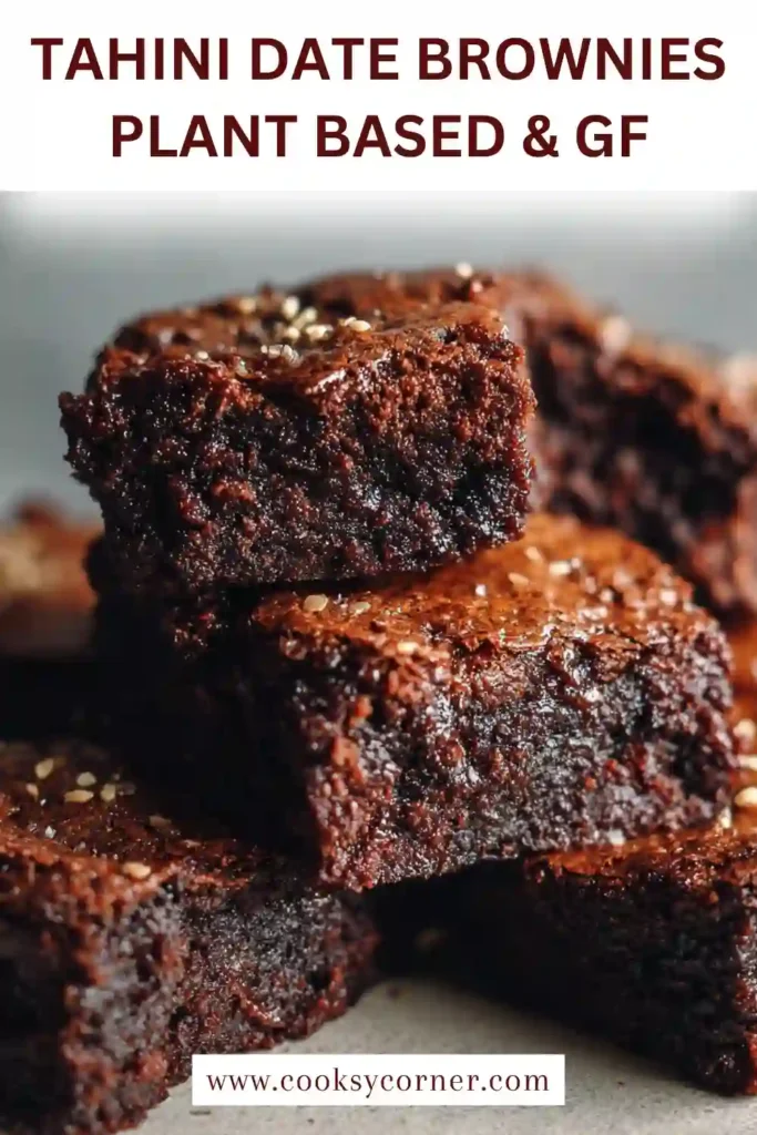 Close-up of chocolate brownies with nuts and chocolate chips, naturally sweetened with dates.