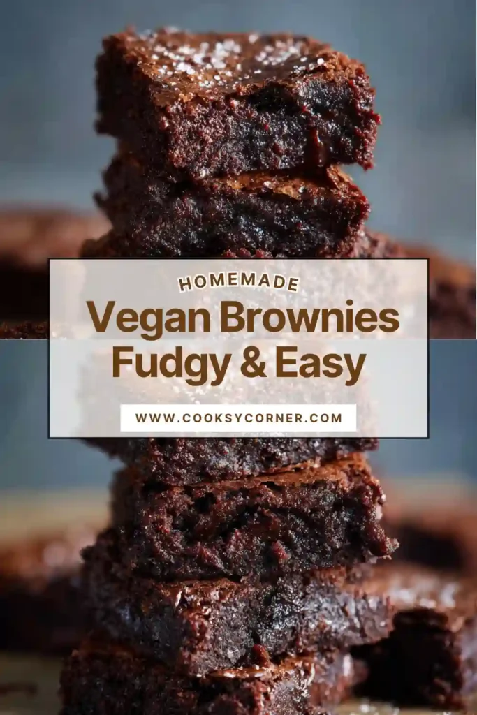 Fudgy vegan brownies cut into squares with a rich chocolate texture and glossy top. Perfect dairy-free dessert made with almond flour.