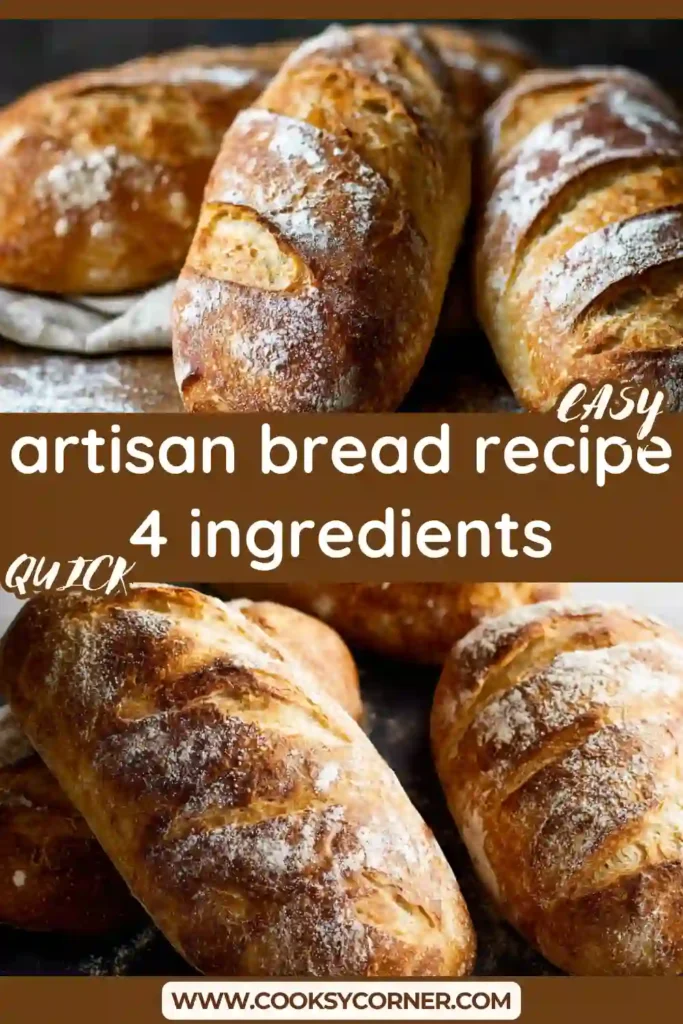 Freshly baked artisan bread loaf with a golden crust and soft interior placed on a wooden surface. The texture looks rustic and homemade.