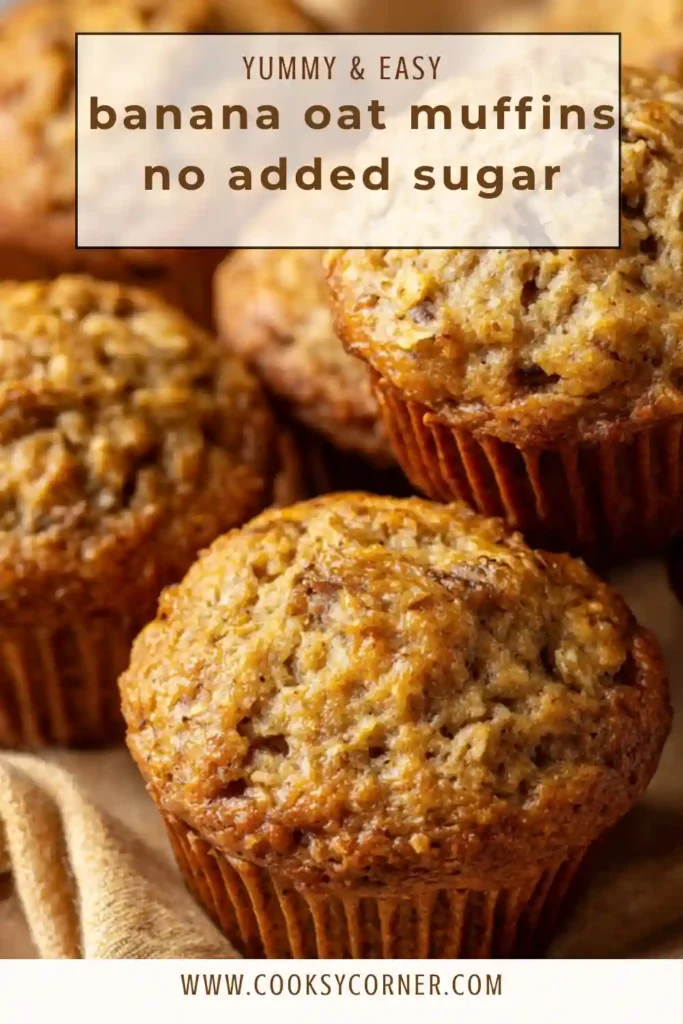 Healthy banana oat muffins with chocolate chips, showing a moist and fluffy interior.