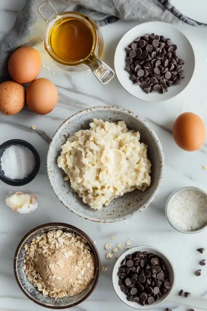 Close-up of banana oat muffins made with ripe bananas and oats, perfect for healthy snacking.