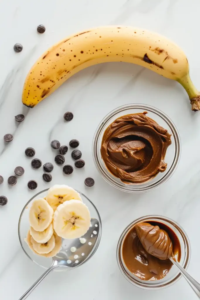 Easy 3 Ingredient Banana Bites arranged on parchment paper, coated in chocolate and ready to serve.