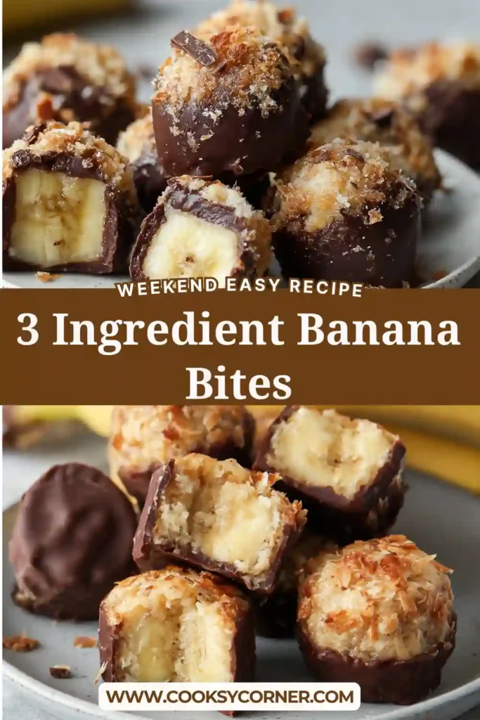 Close-up of frozen banana bites dipped in chocolate with creamy peanut butter filling. Perfect quick dessert.