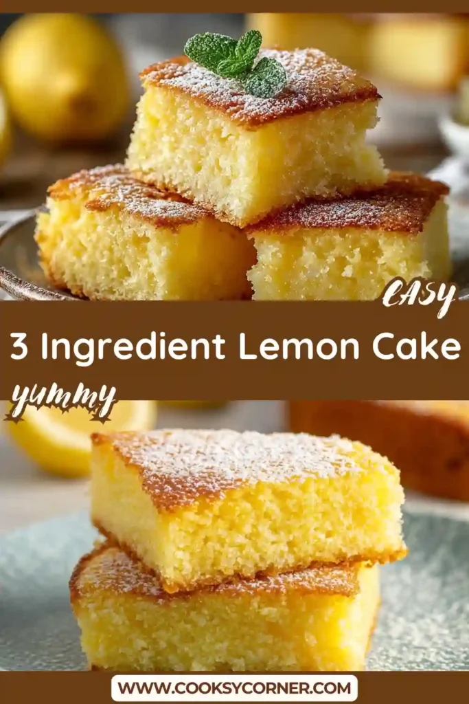 Freshly baked 3-Ingredient Lemon Cake made with angel food cake mix and lemon pie filling. The golden lemon cake is moist, fluffy, and perfect for spring desserts.