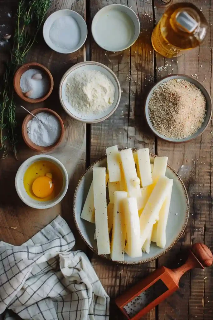 Air Fryer Mozzarella Sticks with crispy breadcrumbs and soft melted cheese inside. Easy homemade appetizer served warm with dipping sauce.