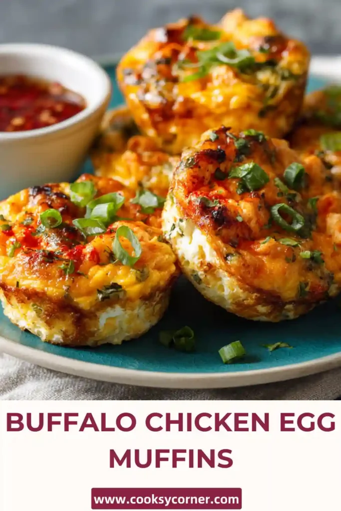 Homemade Buffalo Chicken Egg Muffins served warm with fresh herbs. These low-carb breakfast muffins are ideal for healthy eating and meal prep.