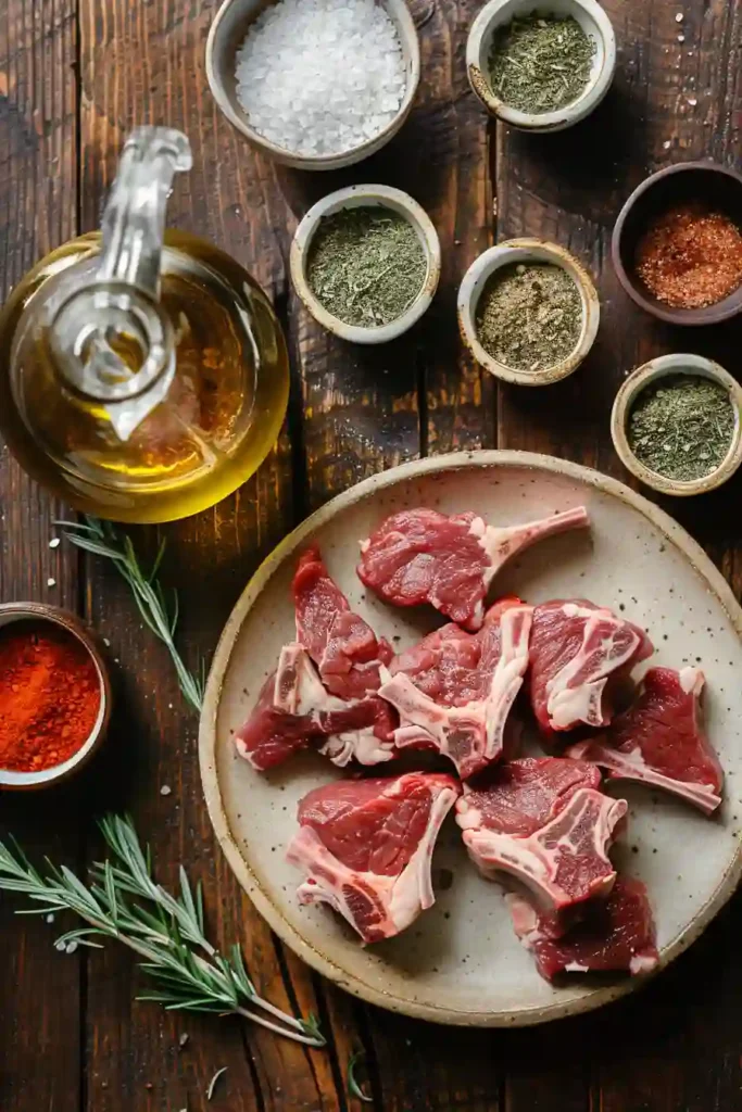 Grilled lamb coated in a Portuguese BBQ marinade served with herbs, showcasing a golden, caramelized exterior.