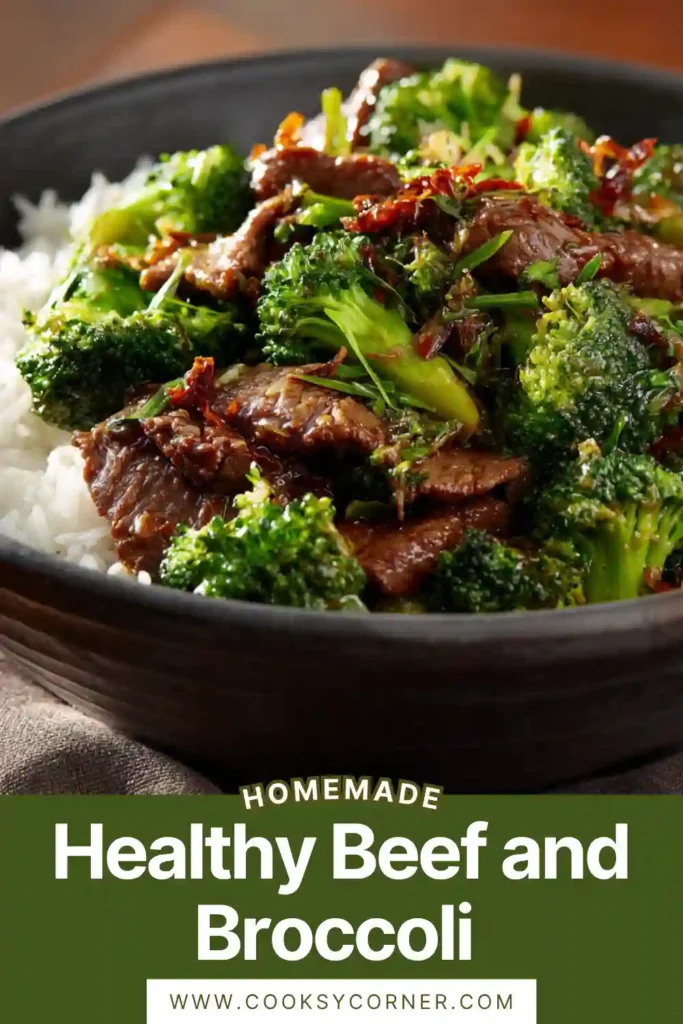 A healthy beef and broccoli recipe served in a bowl with tender beef slices and vibrant green broccoli coated in a glossy sauce.