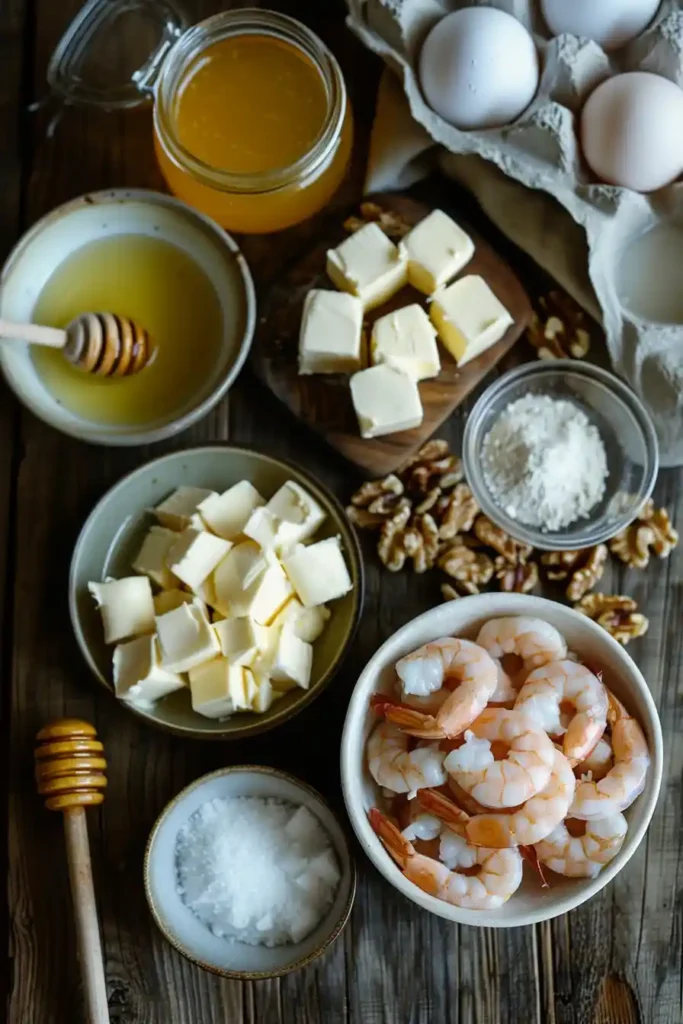 Freshly cooked Honey Walnut Shrimp with crunchy walnuts and creamy honey glaze served in a white bowl. The shrimp appears golden, crispy, and delicious.