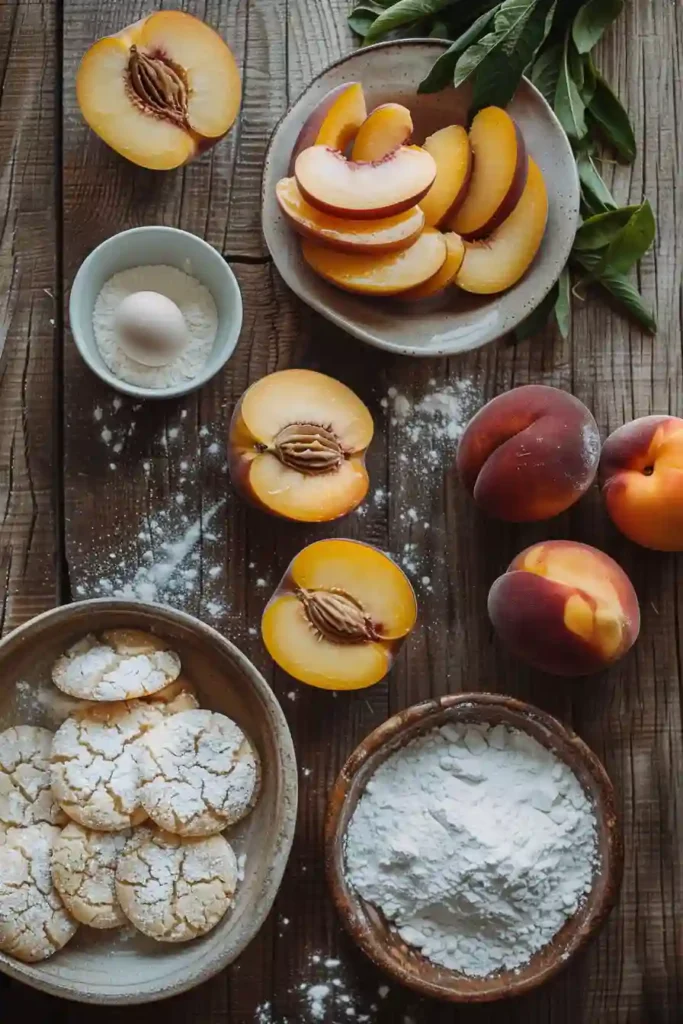 Golden Italian Peach Summer Cookies baked with fresh peaches and topped with powdered sugar. An easy homemade peach cookie recipe perfect for seasonal baking.