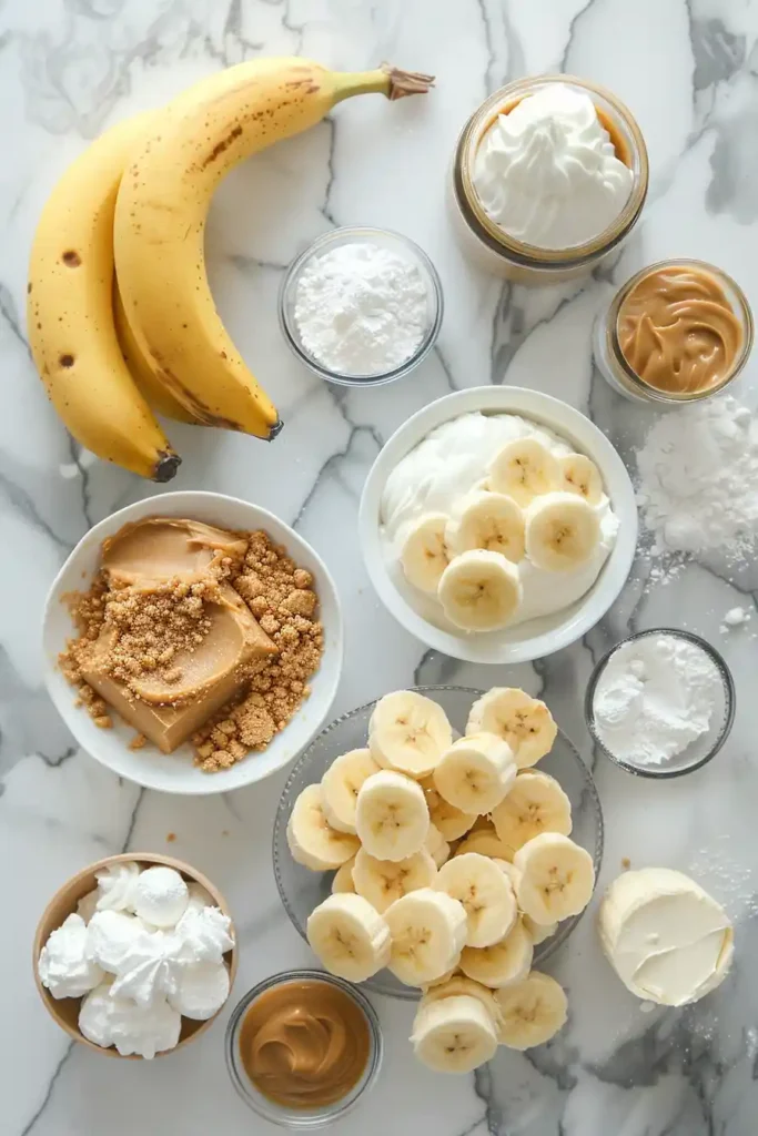 Easy no-bake mini cheesecakes with creamy peanut butter filling, banana topping, and graham cracker crust. Perfect dessert for parties and family gatherings.