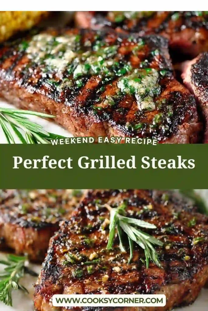 Perfectly grilled strip steak with beautiful grill marks and a tender interior. This charcoal-grilled steak is cooked to medium-rare perfection.