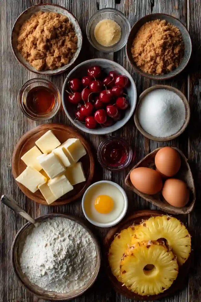 Beautifully baked pineapple cheesecake cake with caramelized fruit and cherry garnish. A perfect tropical dessert for holidays and celebrations.